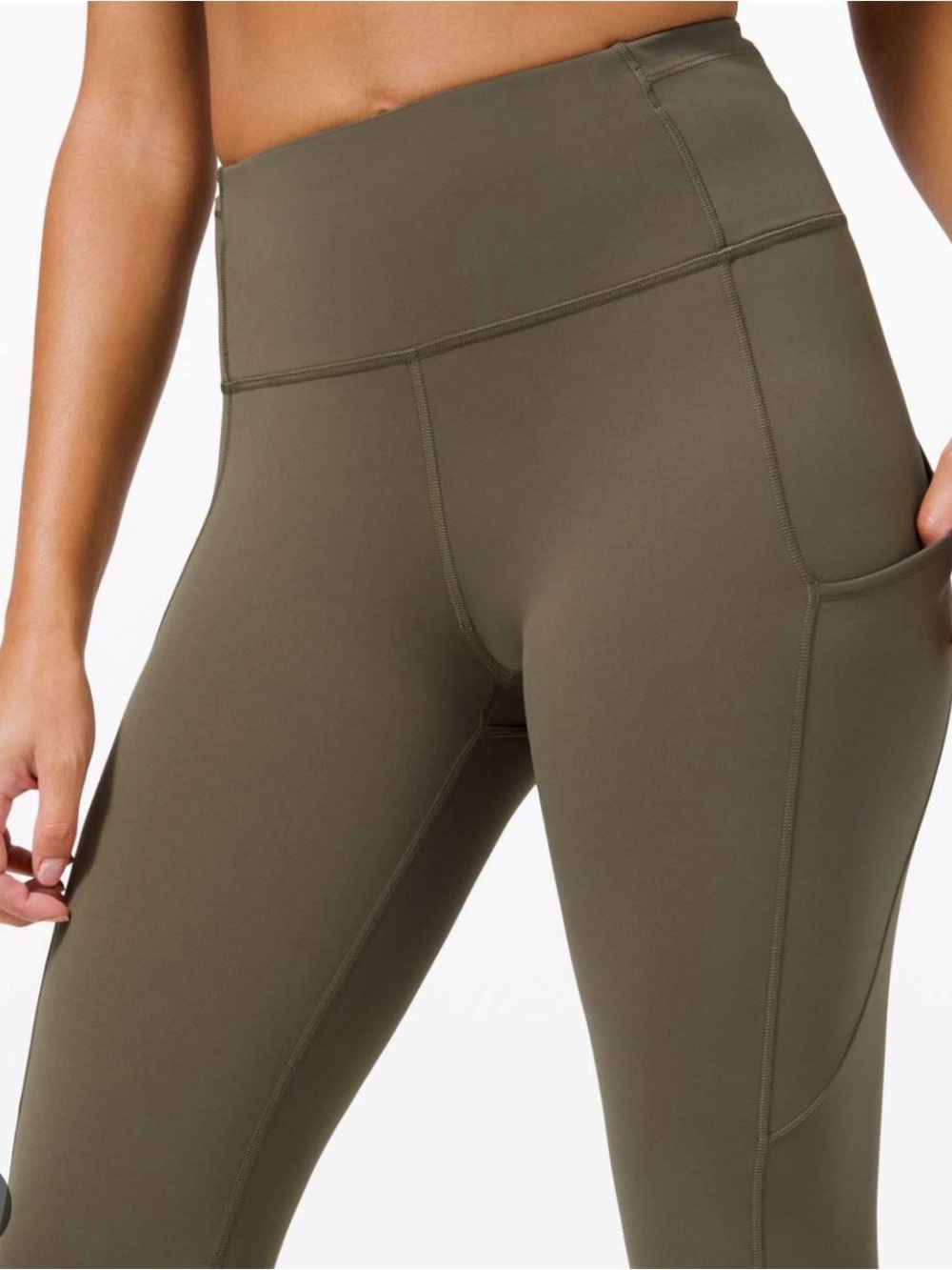 High-Waist Olive Green Performance Leggings
